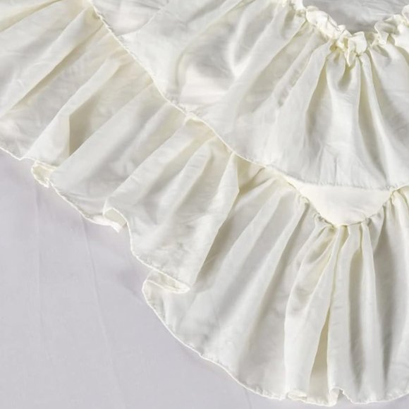 Ivory Queen Size Bed Comforter Set Cream French Shabby Chic Bedding Stone Washed - Picture 5 of 12